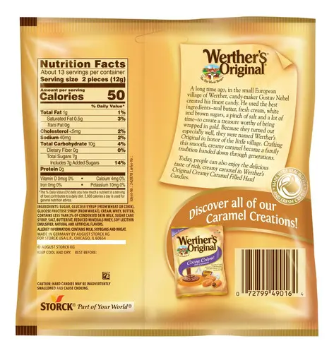 Dulce Werther's Original Creamy Caramel Filled 155g American
